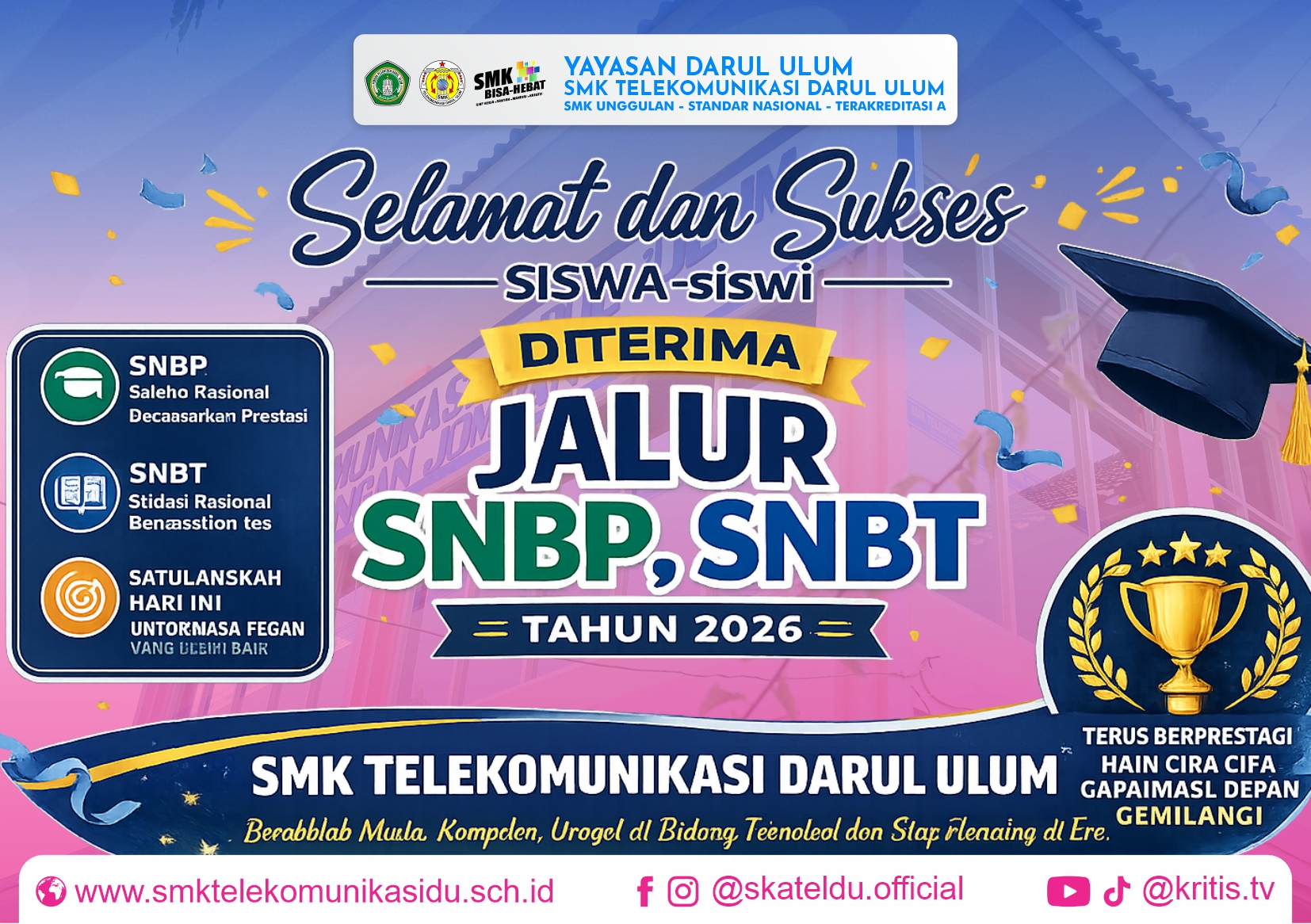 Raih Impian, Tembus Perguruan Tinggi, Siswa SMK Telekomunikasi Darul Ulum Bersinar di SNBP & SNBT 2026
